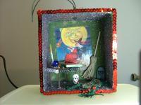 Spooky Shadow Boxes - Witch Shadow Box - Mixed Mediums