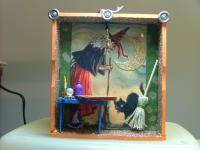 Spooky Shadow Boxes - A Witches Best Friends - Mixed Mediums